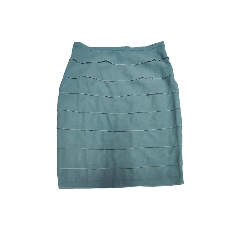 Teal Polyester Layered Skirt Womens 14W